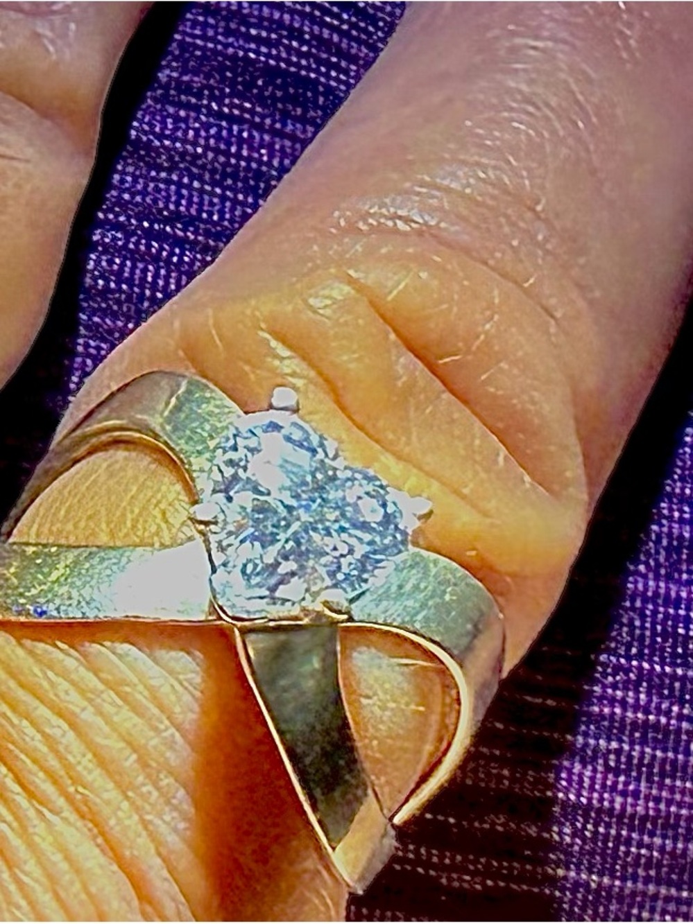 2 Silver Costume Rings:  Marquise-Cut Solitaire/Unique Heart Shape - Picture 8 of 8